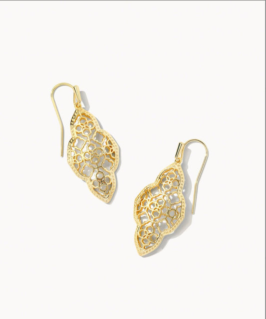 Abbie drop earrings gold metal - Heart On A Hanger