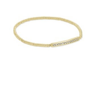 Addison Stretch Bracelet Gold Metal - Heart On A Hanger