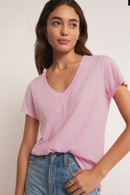 Asher v neck in hibiscus - Heart On A Hanger