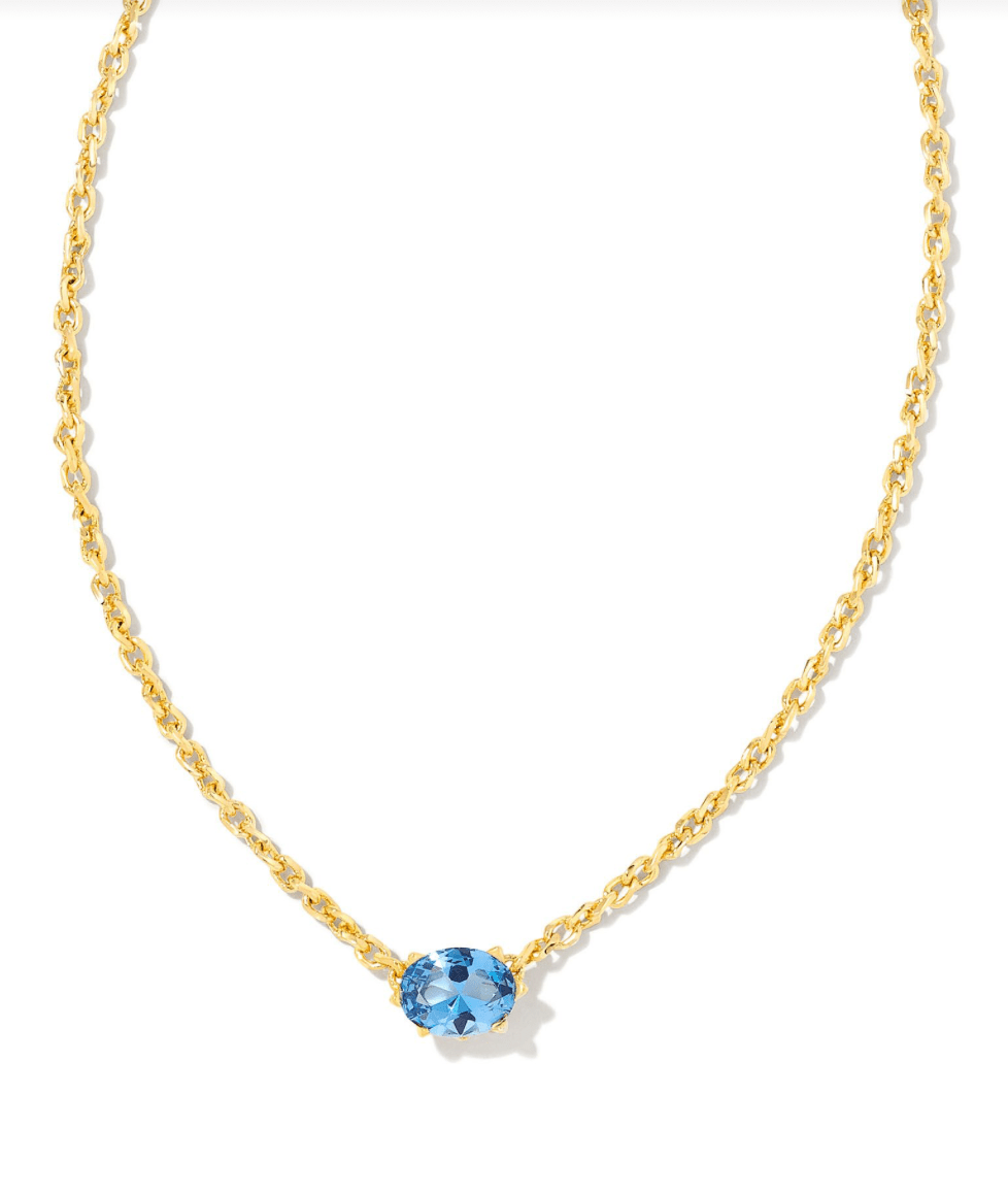 Cailin crystal pendant necklace in gold blue violet crystal - Heart On A Hanger