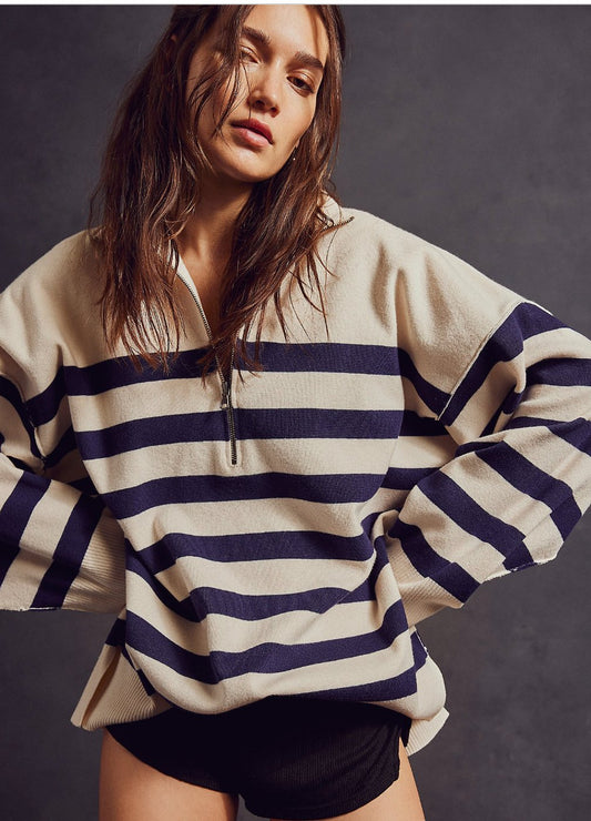 Coastal stripe pullover - Heart On A Hanger