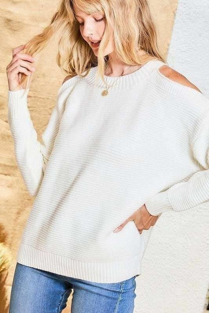 Cold Shoulder Sweater - Heart On A Hanger