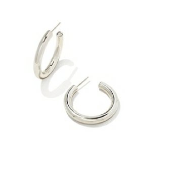 Colette Hoop Earring Rhod Metal - Heart On A Hanger