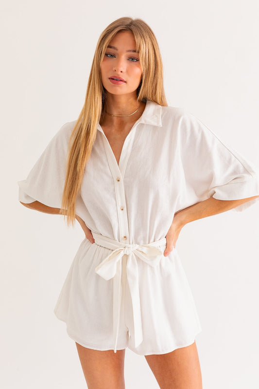 Collared Romper - Heart On A Hanger