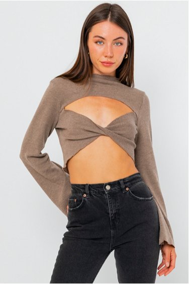 Cut Out Crop Top - Heart On A Hanger