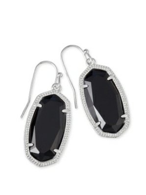 Dani earring rhod black - Heart On A Hanger