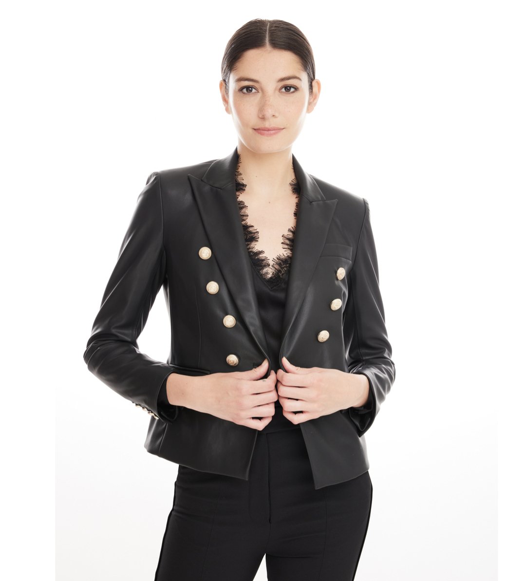 Delilah Vegan Leather Blazer - Heart On A Hanger