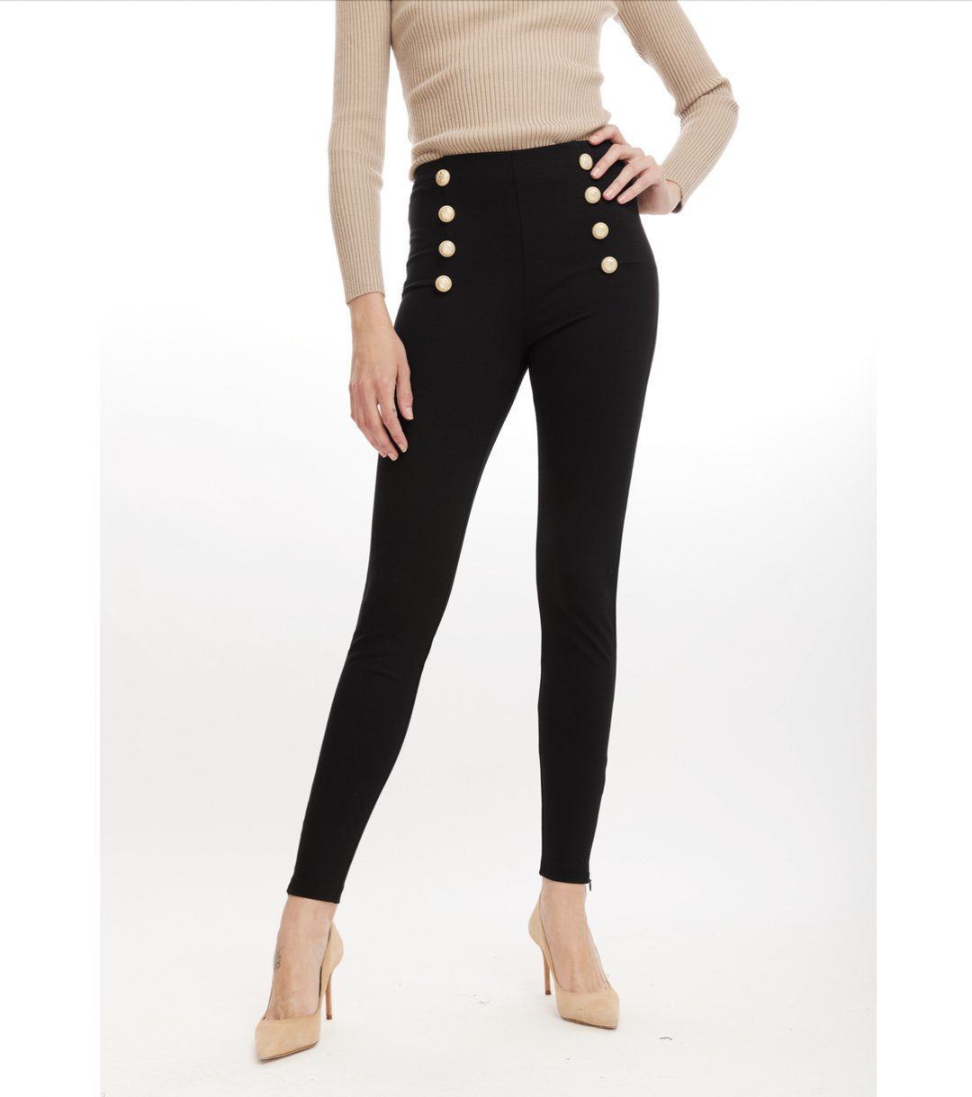 Deniz ponte button leggings - Heart On A Hanger