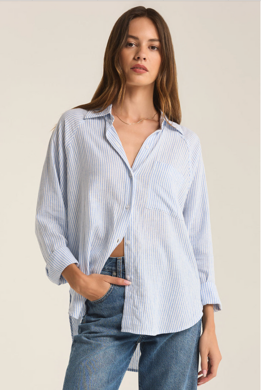 The perfect line top in bay blue