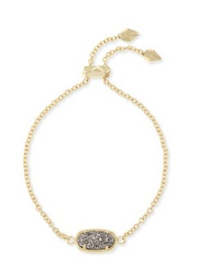 Eliana bracelet gold platinum drusy - Heart On A Hanger