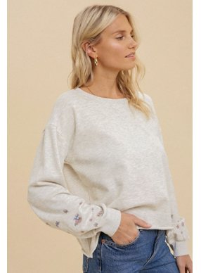 Embroidered Sweatshirt - Heart On A Hanger