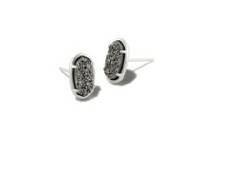 Grayson Stud Ear Rhod Platinum Drusy - Heart On A Hanger