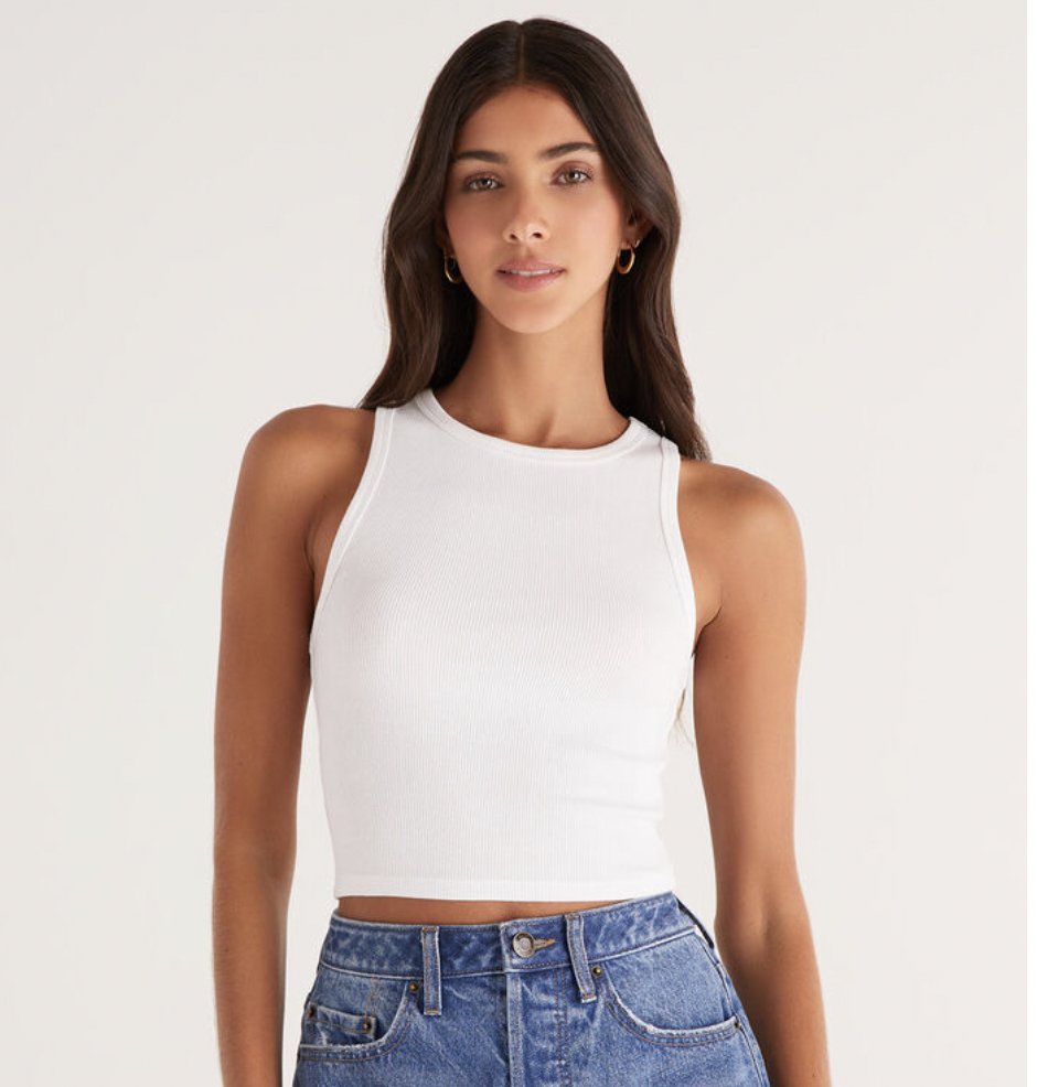 Hannah Cropped Rib Tank - Heart On A Hanger