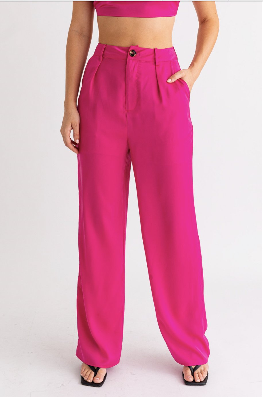 Hot Pink Wide Leg Pants - Heart On A Hanger