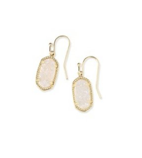 Lee Earring Gold Platinum Drussy - Heart On A Hanger