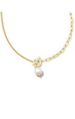 Leighton Pearl Chain Necklace - Heart On A Hanger