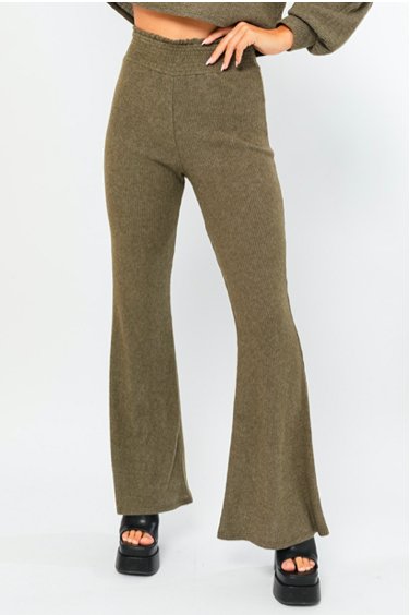 Olive Flare Pants - Heart On A Hanger