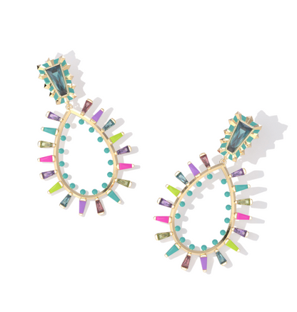 Kelsey statement earring gold multi mix