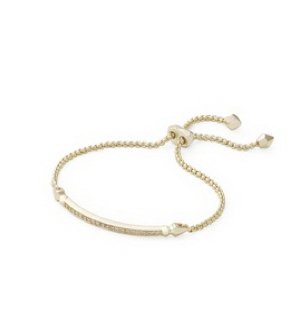 Ott Bracelet Gold Metal White CZ - Heart On A Hanger