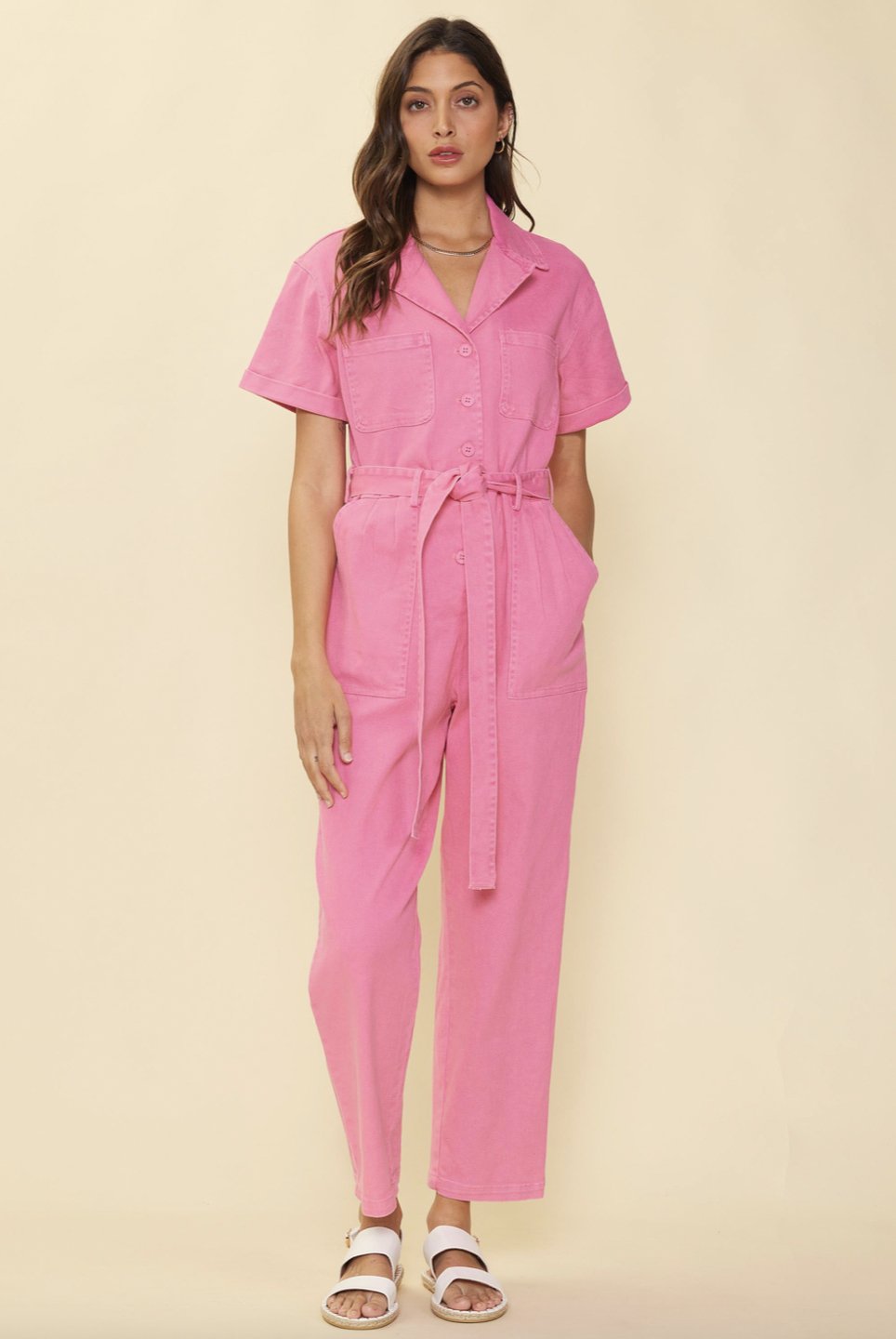 Pop Pink Kendall Jumpsuit - Heart On A Hanger