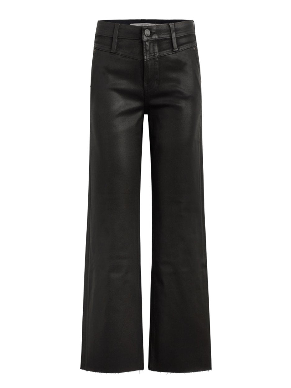 Rosie wide leg coated crop jeans in black beauty - Heart On A Hanger