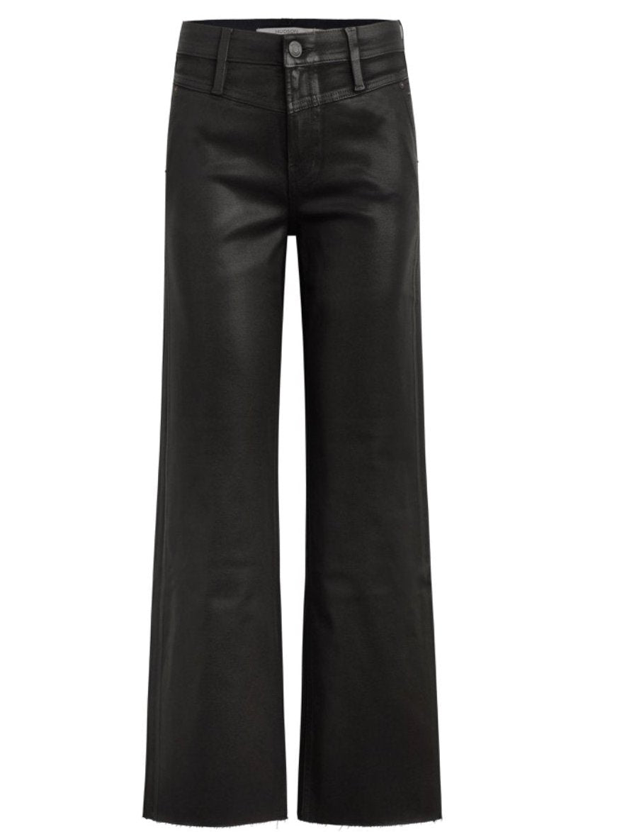 Rosie wide leg coated crop jeans in black beauty - Heart On A Hanger