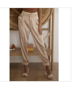 Solid Stretch Satin Pants - Heart On A Hanger