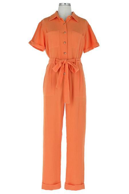 Sun - kissed Orange Jumpsuit - Heart On A Hanger