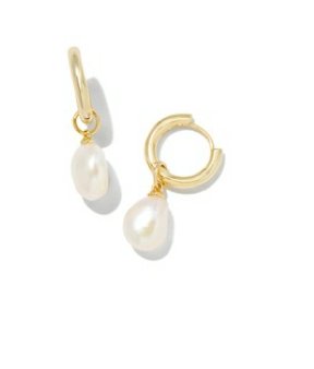 Willa pearl huggie earrings - Heart On A Hanger